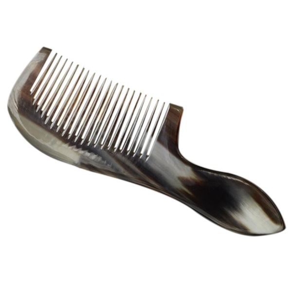 

hair brushes 1pc handle horn comb natural grain road small yak anti-static massage health, Silver