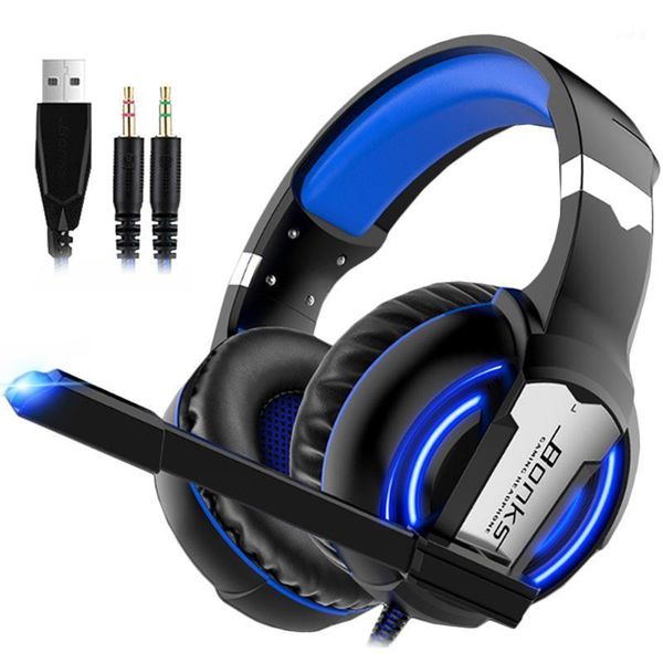 

pro gaming headset for pc xbox one stereo surround sound over ear noise cancelling headphone earphone with mic led light1