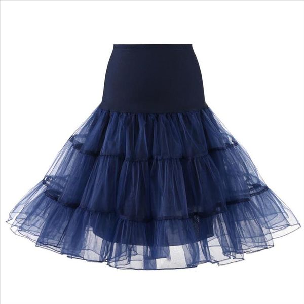 

retro women solid color wedding bridal underskirt crinoline tutu tulle petticoat plaid dancing girls pleated mini skirt 2021, Black
