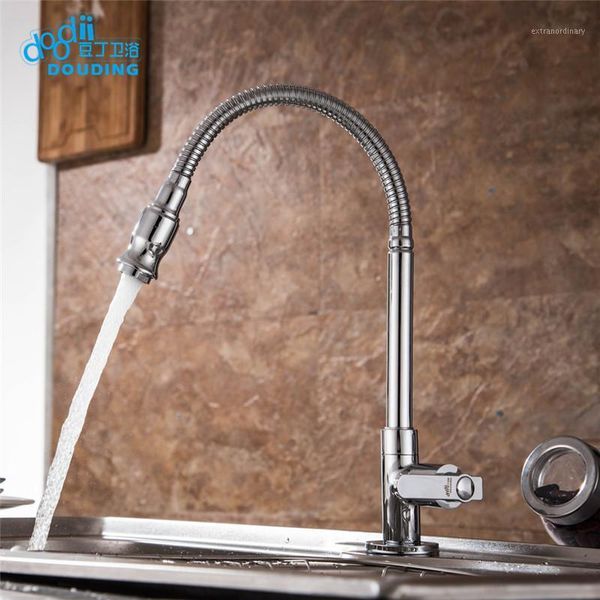 

doodii 360 degree rotatable faucet chrome finish swivel spout kitchen faucet deck mount cold water1