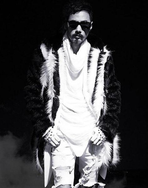 

men's fur & faux mens winter coats fashion imitation hooded jackets casual wide-waisted long section warm overcoats d621, Black