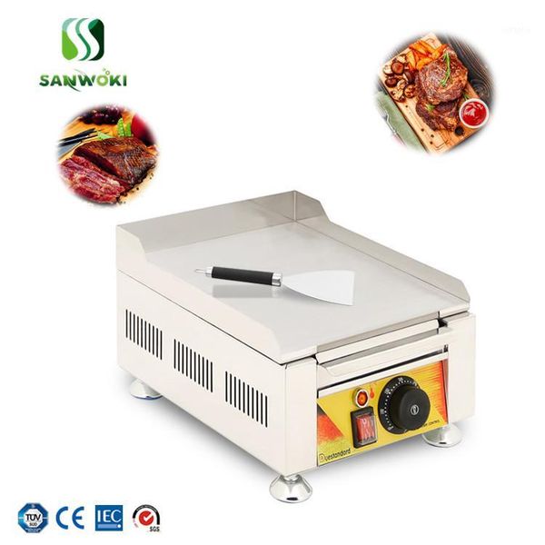 

camp kitchen commercial bbq griddle electric steak/fish/chicken/sandwich frying pan teppanyaki grilling machine equipment1