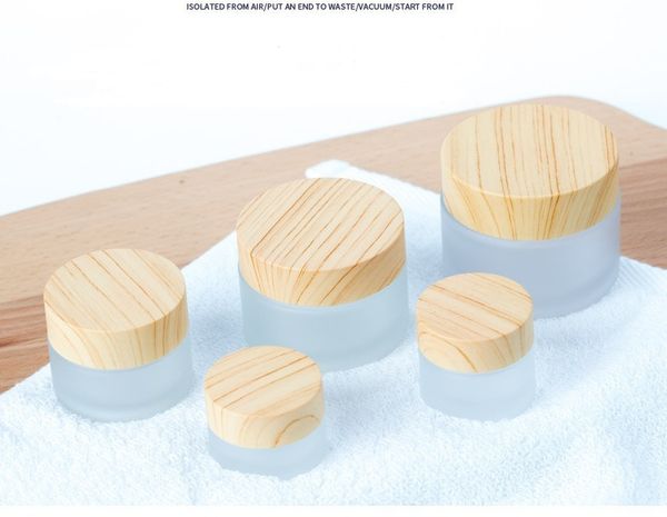 

wood grain cream frosted clear bottles portable travel mask cosmetic box liquid emulsion jars 5g 10g 15g 30g 50g 100g