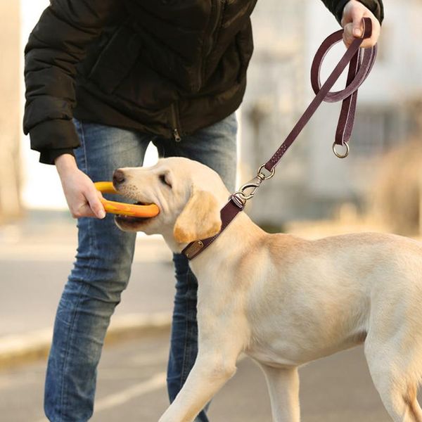 

1.5m real leather dog leash rope pet walking running leash lead for small medium large dogs genuine leather pets st bbycey