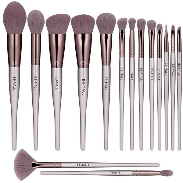 

bs-mall makeup brush set 15 makeup brushes advanced synthetic bristle powder powder blush contour concealer lip color eye shadow brush set