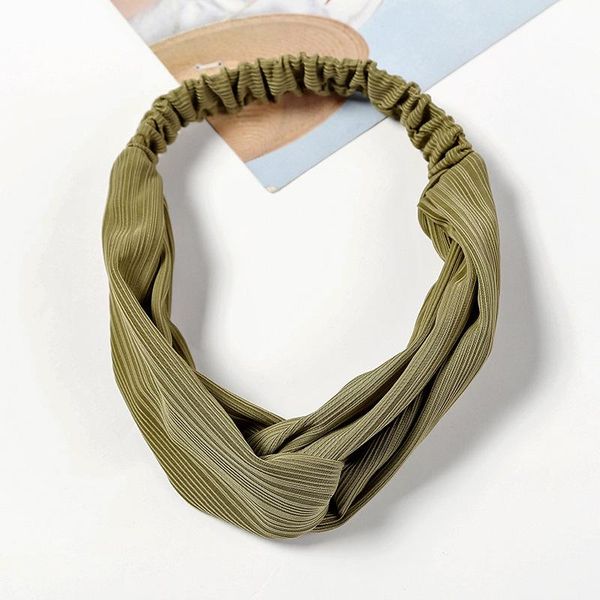 

women solid color ice silk headband middle knotted hairband striped sport yoga turban female cross hair hoop hair accessories q bbyoxv