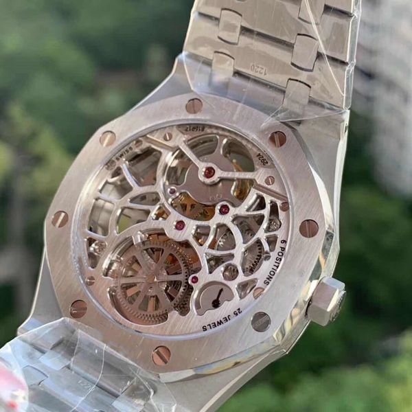 

r8 factory v2 upgrade hollow flywheel manual cal.2924 movement watch with 41mm platinum dial anti-glare sapphire crystal glasschristmas pres, Slivery;brown