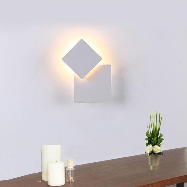 

wall lamp dar 360 degree rotation adjustable led bedside light white/black creative modern aisle