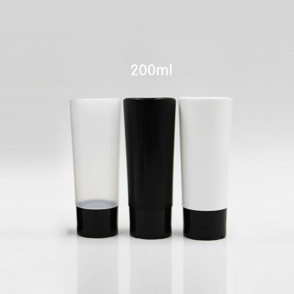 

storage bottles & jars 200ml empty black lotion plastic soft tube for cosmetic skin care cream packaging,200cc squeeze shower gel liquid soa