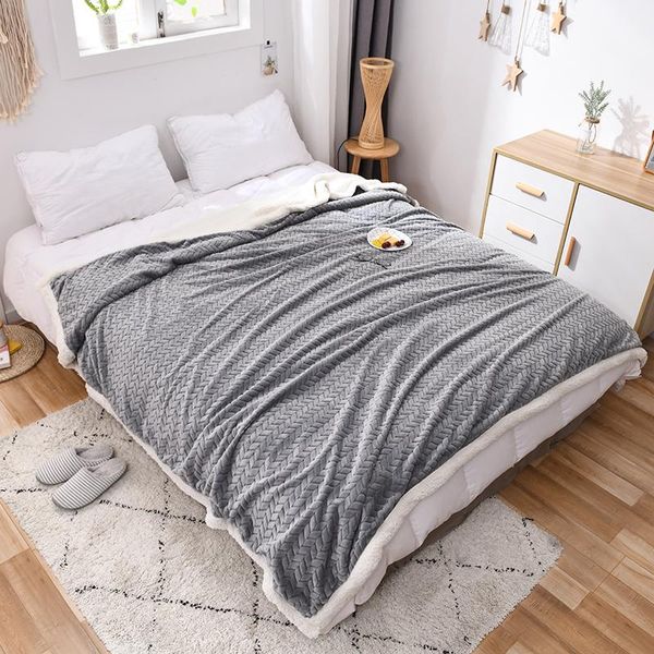 

wheat pattern lamb velvet blanket soft flannel sofa wool fleece warm throws 1.0m 1.5m 2.0m home furnishing decoration