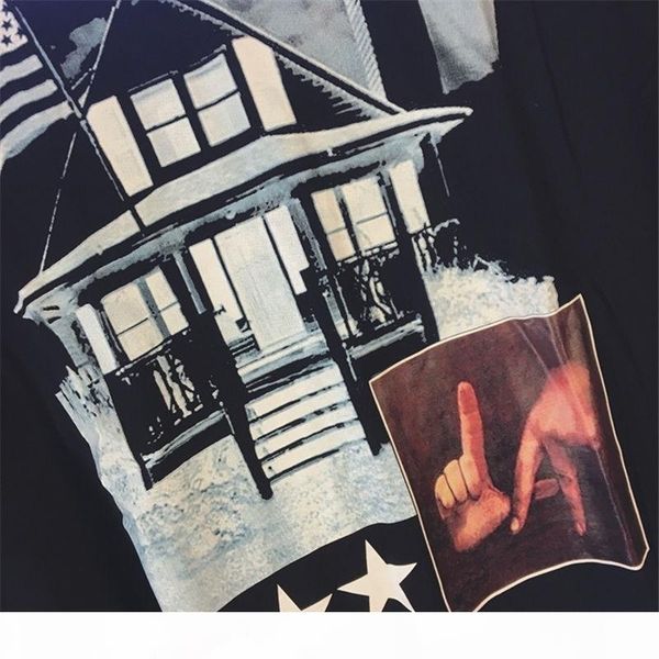 

19ss abstract gestures printed t shirt fashion summer t shirt tee casual men women street short sleeve s-xxl, White;black