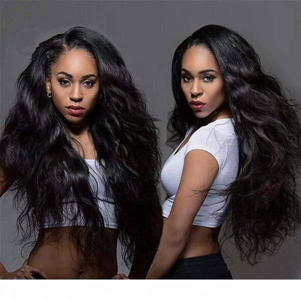 

7a loose wave human hair glueless peruvian wavy full lace wig&lace front wig long hair with baby hair, Black;brown