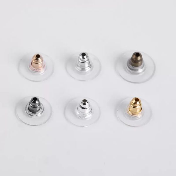 

genuine 100pcs/lot soft rubber stud earring back sers ear post nuts for diy jewelry findings earrings accessories 1928 q2, White