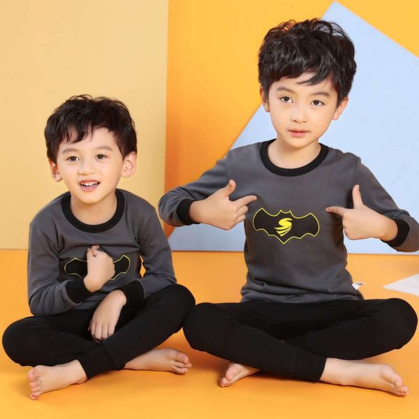 

set children's pure underwear sweater autumn boys' home wear all cotton cloth and trousers pajamas, Blue;red