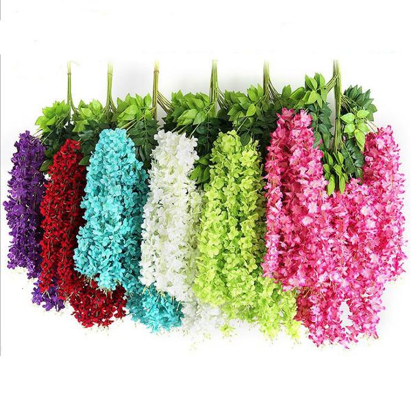 

1.1 meter long elegant artificial silk flower wisteria vine rattan for wedding centerpieces decorations bouquet garland outletpcik