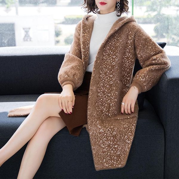 

women's wool & blends brand coat fall winter women hit color hooded fashion lantern-sleeve thicken warm loose wild long outerware femal, Black