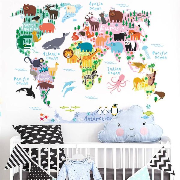 

cartoon animals wall decals for kids rooms office home decor pvc wall stickers diy mural art posters decorations