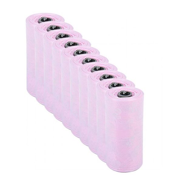 

10pcs colorful print plastic pet poop clean up bag waste holder trash rubbish bag home supplies h wmtqtf