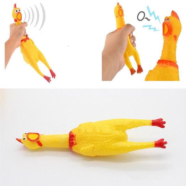 

screaming squeaky chew for dogs cat puppy rubber chicken toy new 17cm cartoon cleaning teeth accessory dog toys pet supp