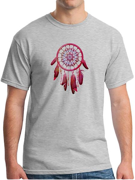 

mens soft print pure cotton comfort dreamcatcher short sleeve crew neck t-shirts man novel casual sportswear male tees wholesale, White;black