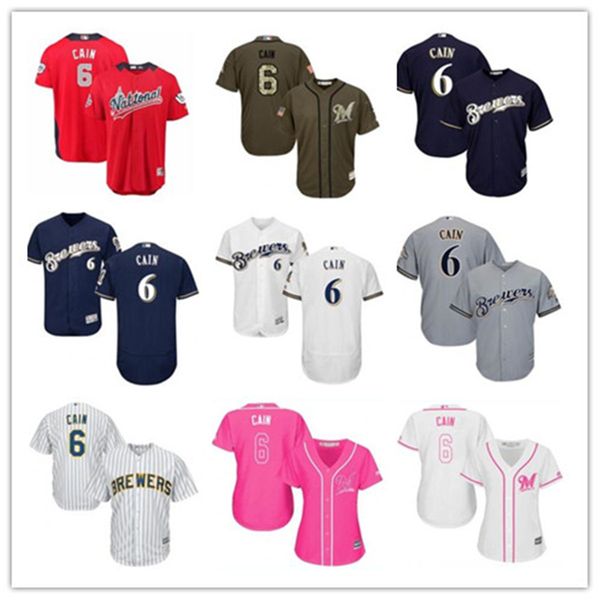 

custom milwaukee brewers leave name number 6 lorenzo cain baseball jersey men women youth jerseys, Blue;black