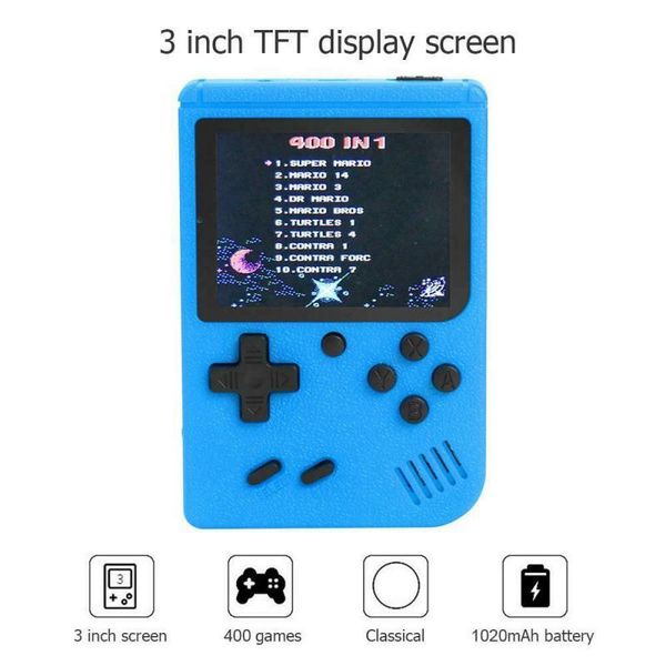 

1 шт. новейшая высокая quality portable и стильный встроенный 400 8 бит 3-дюймовый мини-телевизор портативные ретро фк игровой консоль