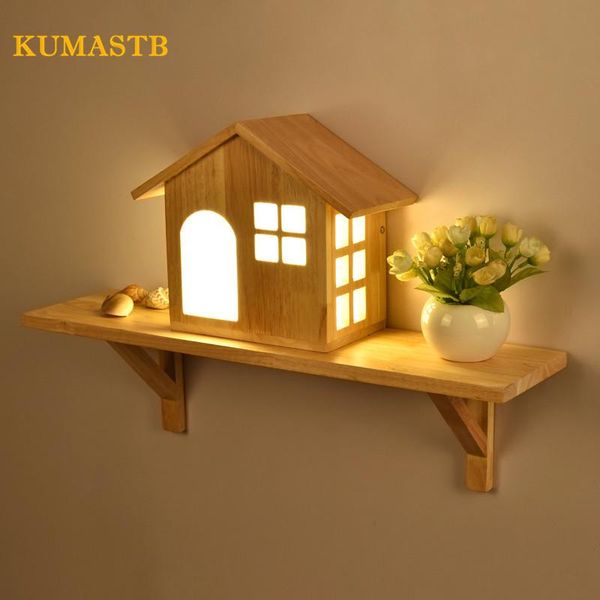 

wall lamp wood house el bedside sconce modern simple light creative livign room aisle corridor bedroom