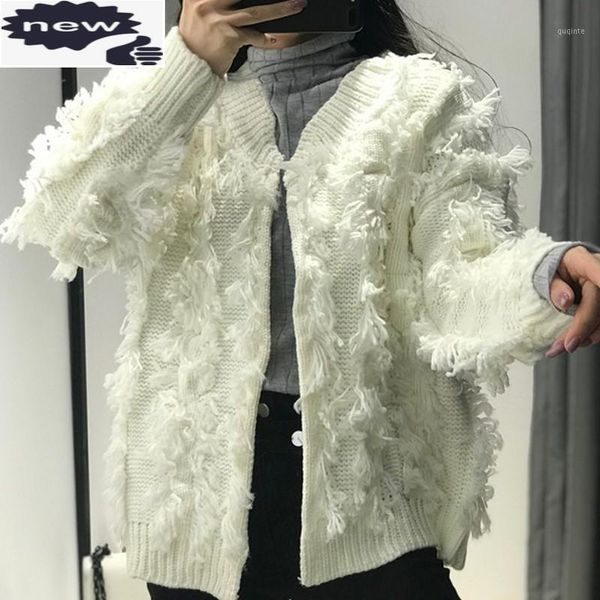 

womens spring autumn short knitting cardigan outerwear tassel v-neck loose single breasted prairie chic sweet fashion coat1, Black;brown