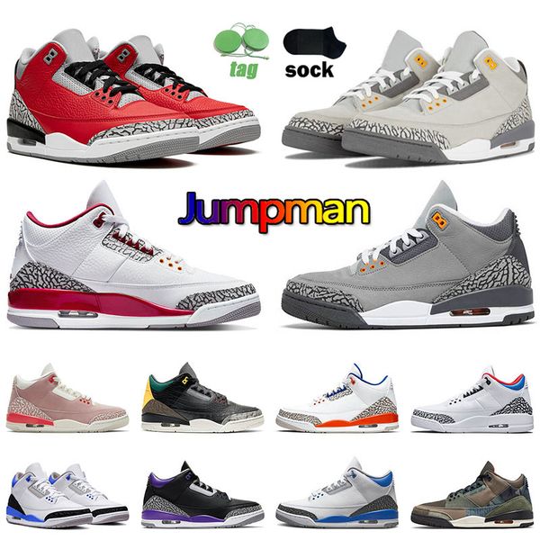 

2022 mens womens jumpman3s basketball shoes designer jumpman outdoor warking hiking tennis joggging sport sneaker fire cardinal red cool gre