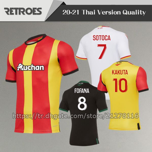 

20 21 rc lens soccer jerseys kakuta 2020 2021 mens jersey kids kit fofana sotoca lens ganago football shirt men jean medina maillot, Black;yellow