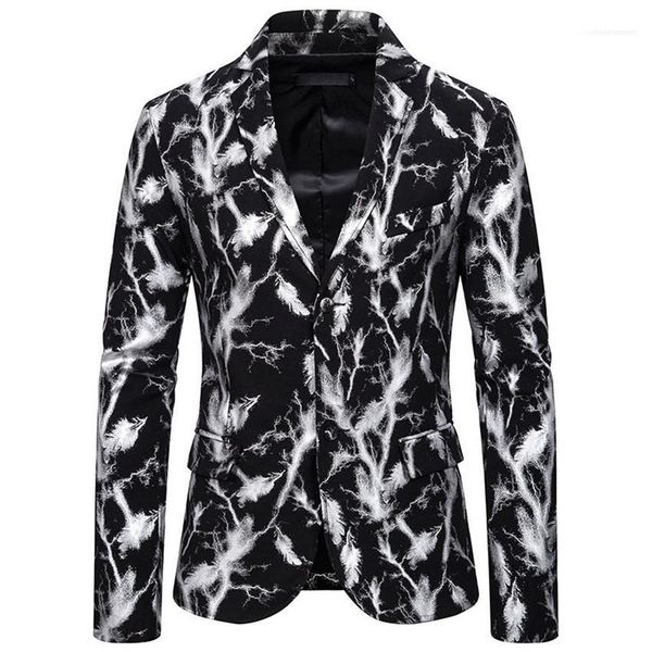 

casual blazers v neck single button slim man suit jackets fashion stage party male outerwear stamping mens, White;black
