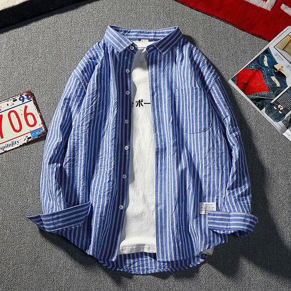 

loose 2020 new male folk fresh cotton casual shirts complete single breasted clothing long shirt sleeve y5m9, White;black