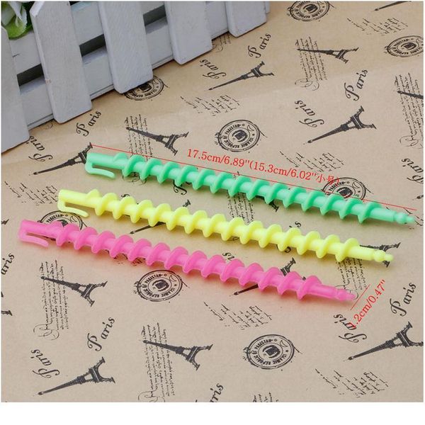 

24pcs plastic long styling barber salon tool hairdressing spiral hair perm rod small large for choose eas wmtrlq, Silver