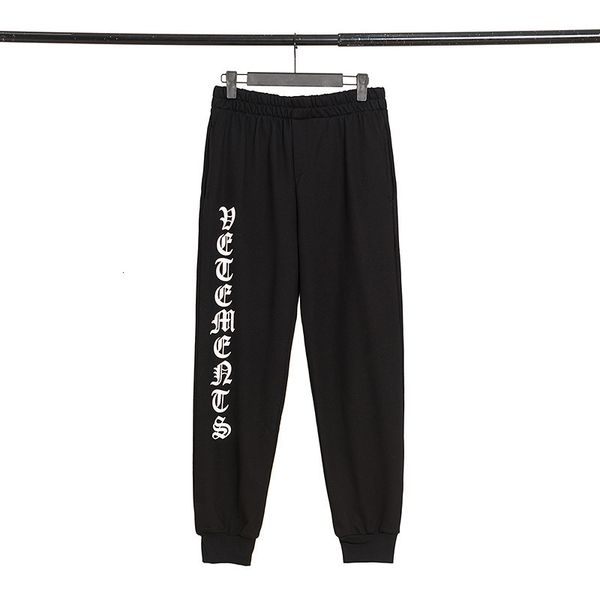 

chaopai weitmeng sanskrit letter printed pants hip hop fashion sports casual pants leggings for men and women, Black