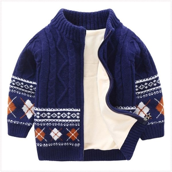 

children's sweater boys and girls thick cotton coat lj201128, Blue