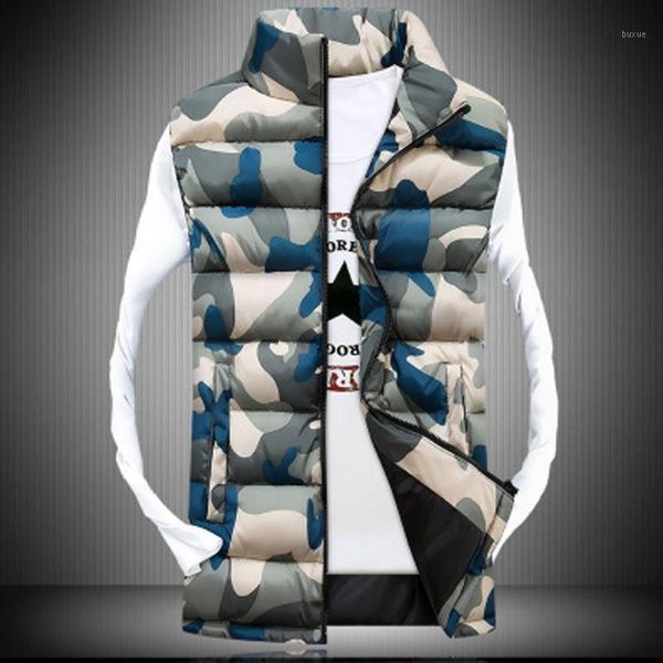 

men's vests mens winter sleeveless camouflage slim vest zipper waistcoat1, Black;white