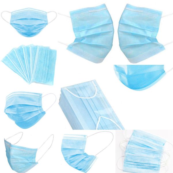 

protective disposable 3 layers meltblown cloth facial cover masks set anti-dust soft breathable for self health face mas848r