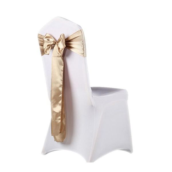 

25pcs/lot wedding chairs knot sash satin fabric chair sashes bow cover for wedding party banquet event dec qylkoo