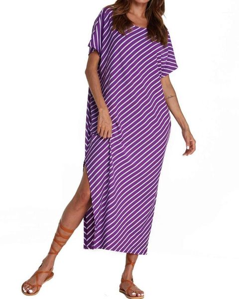 

2019 summer women striped dresses zanzea casual loose half bat sleeve round neck long bodycon beach split party dress plus size1, Black;gray