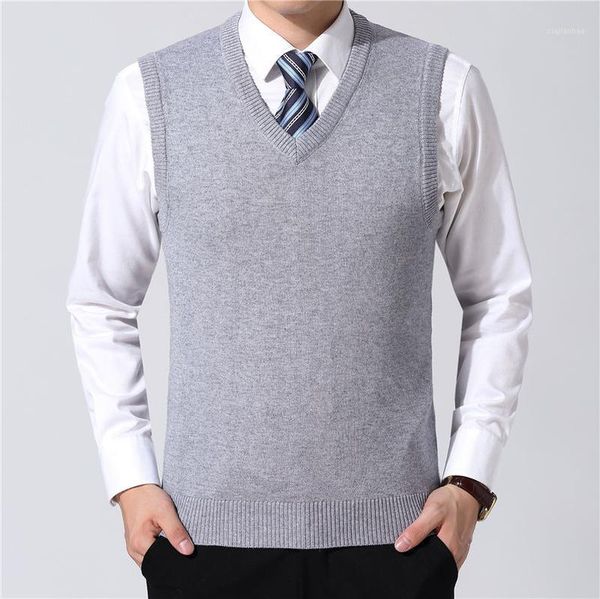 

zogaa sweater vest men 2019 autumn winter warm cashmere knitwear v-neck sleeveless vest sweaters homme classic casual pullover1, Black;white