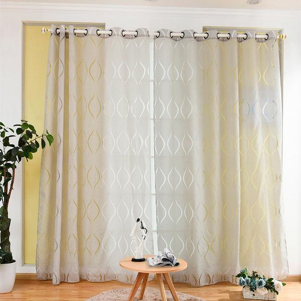 

embroidered curtain wave bubble cut flowers polyester multi-color for living room curtain finished1