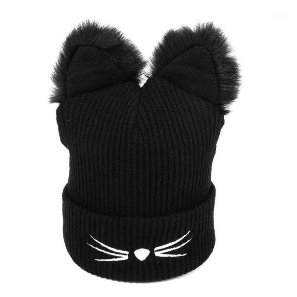 

beanie/skull caps 2021 fashion men women knit hat trendy cat ear warm beret beanie cap french style gift winter1, Blue;gray