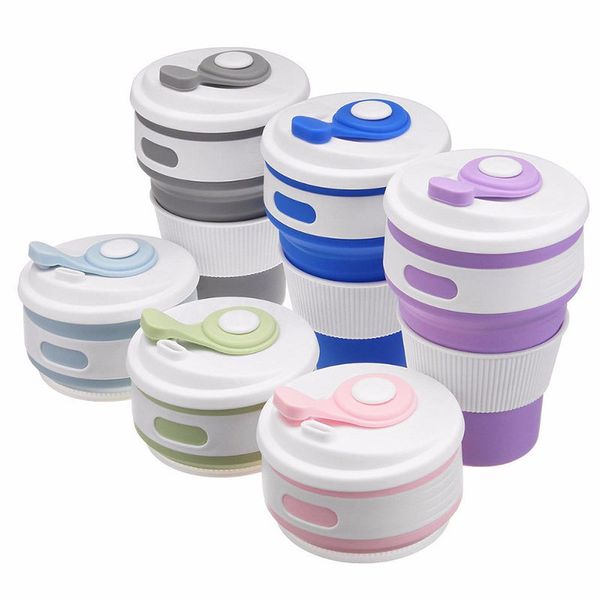 

350ml coffee folding water bpa portable silicone telescopic drinking collapsible multi-function travel cup q1218