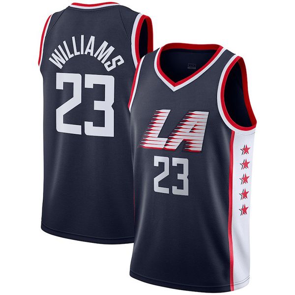 

18-19 city 2021 new basketball jersey 23 williams color black size s-xxl, Black;red