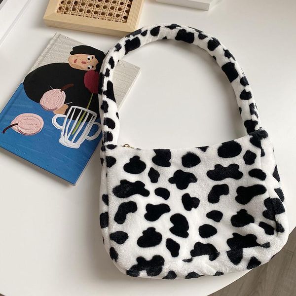 

women handbags simple cow printed shoulder bag for women solid color casual female handbag fashion street bags hand bag