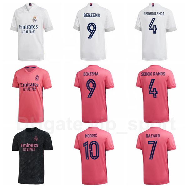 

real madrid 20-21 soccer 9 benzema jersey 10 modric 8 kroos 25 vinicius 7 hazard 27 rodrygo 18 jovic football shirt kits, Black;yellow