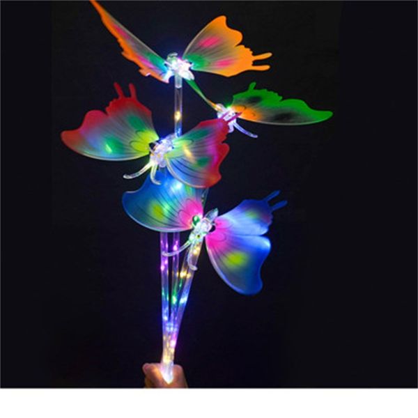 

flashing light stick led plastic luminous butterfly sticks cartoon wand boys girls gift toys festival sold well 3 9hc h1