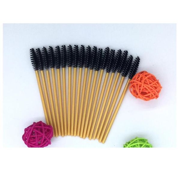 

100 pcs disposable eyelash brush one-off mini golden rod eyelash brush eyelash mascara applicator wands makeup brus bbybli