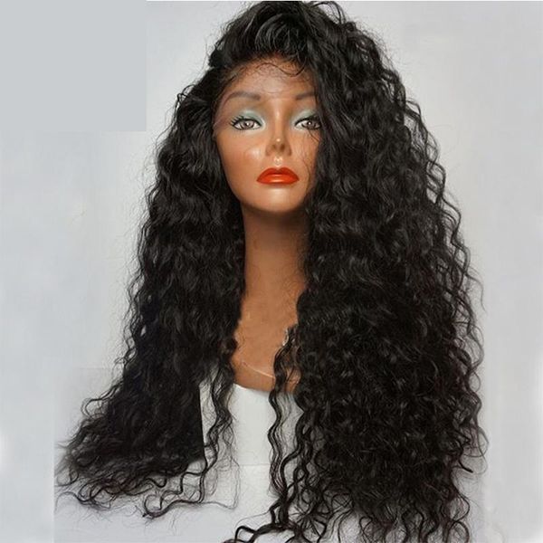 

250 density lace front human hair wigs water wave lace wig pre pluck brazilian remy hair with baby hair for women, Black;brown