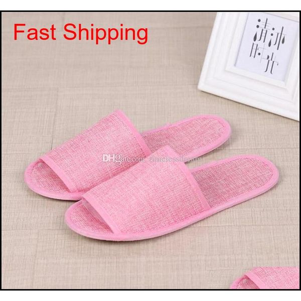 

cotton linen disposable slippers anti-slip travel l spa home guest shoes colorful one-time sandals bre qylogq tore2010